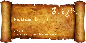 Beythum Örsi névjegykártya